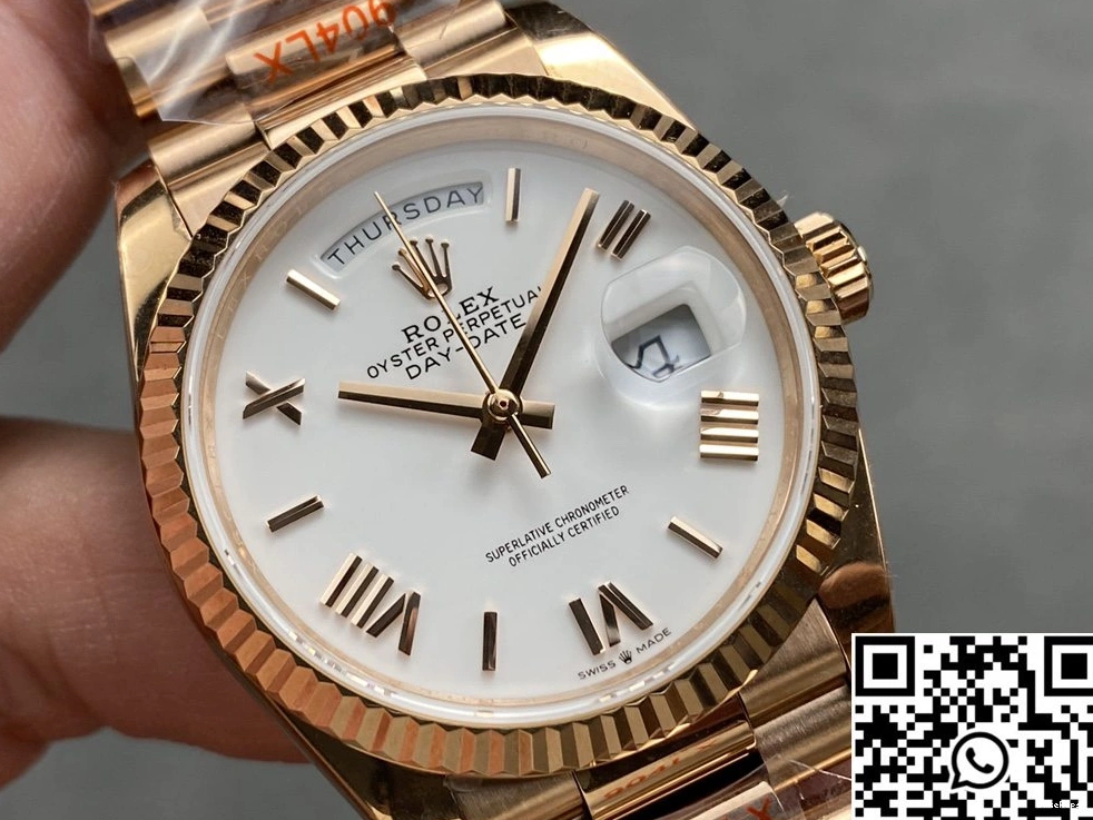 Date Rose Day M128235 Factory Dial Rolex White Gold v5 Tungsten Steel 36mm QF 0924